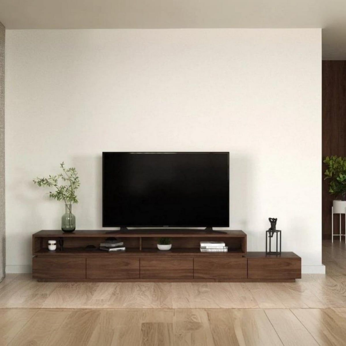 TV unit built to the width of the wall, made to measure by From Craft