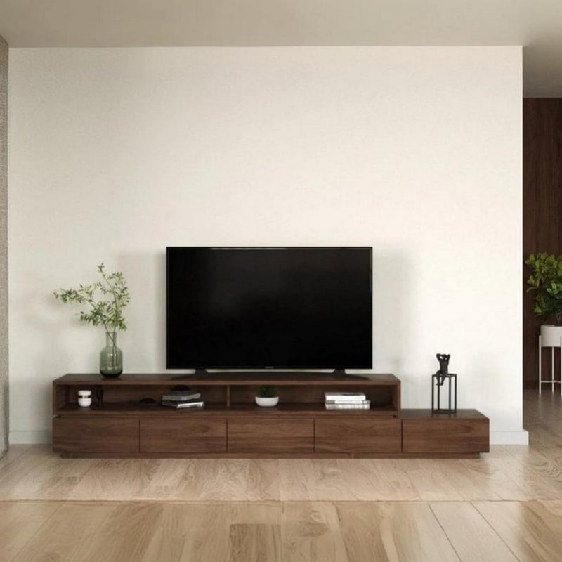 TV unit built to the width of the wall, made to measure by From Craft
