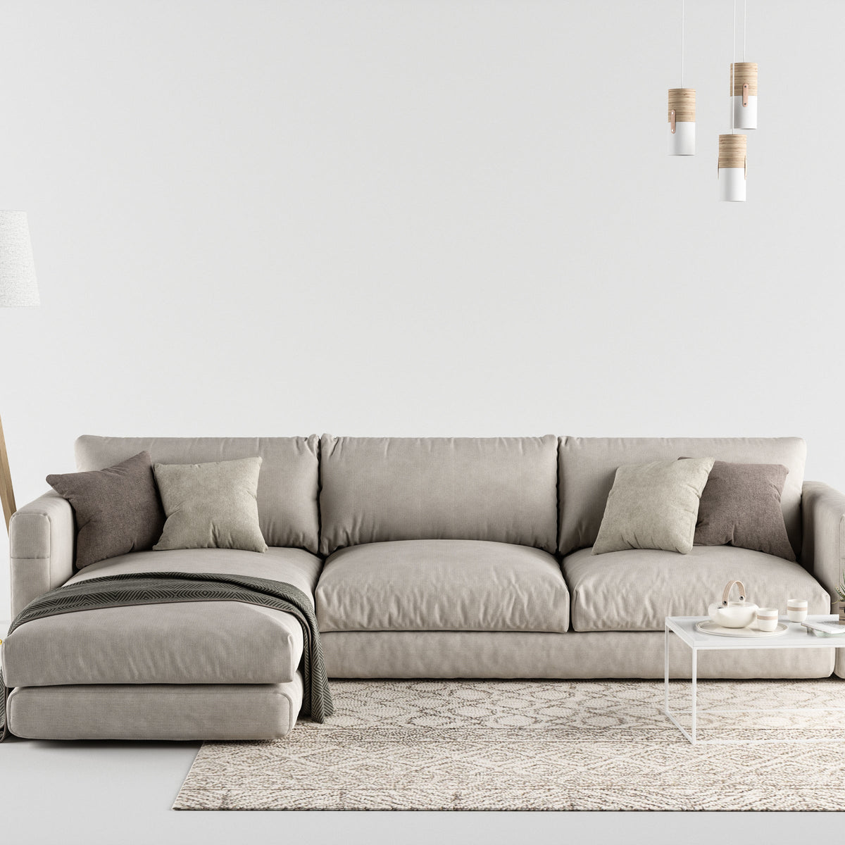 L-shape sofa built into the corner, made to measure by From Craft